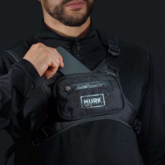 Water Resistant Chest Pack - Running Vest for Workouts, Running Phone Holder Ext - Picture 8 of 8